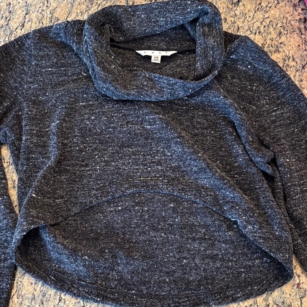 CAbi Dark Gray Cowl Neck Hi-lo Sweater